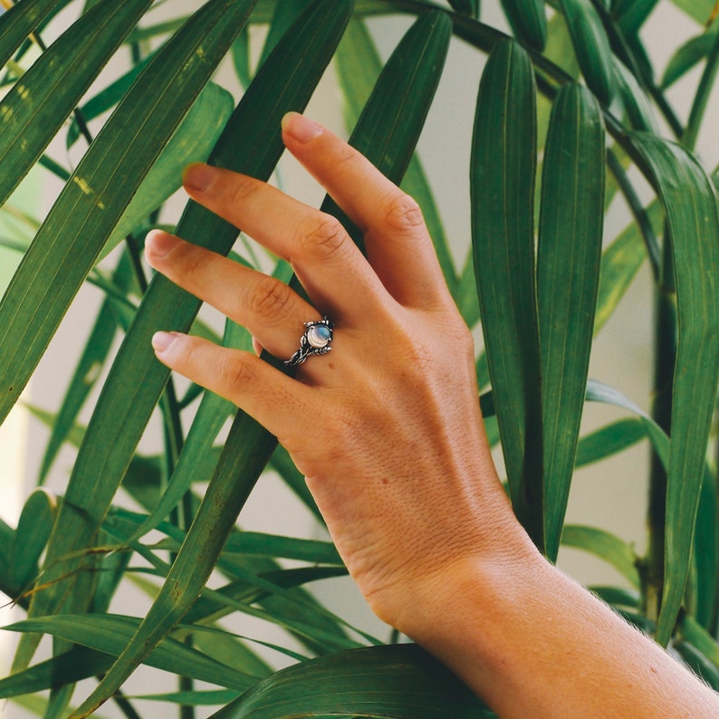 Elegant Iris Moonstone Statement Ring - Make a Bold Impression