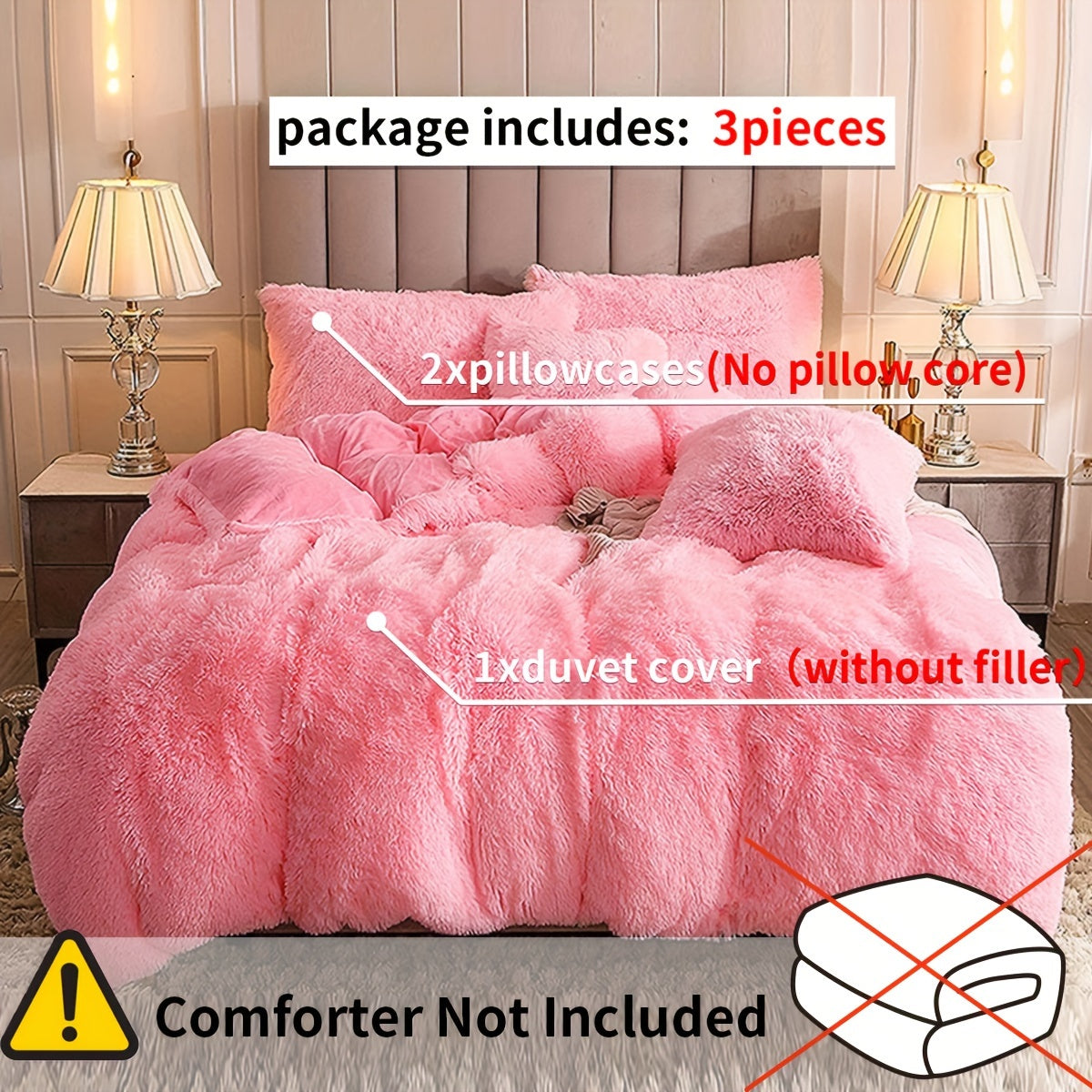 Ultra Plush Plush Bedding Set with Zipper - Luxury &amp; Comfort