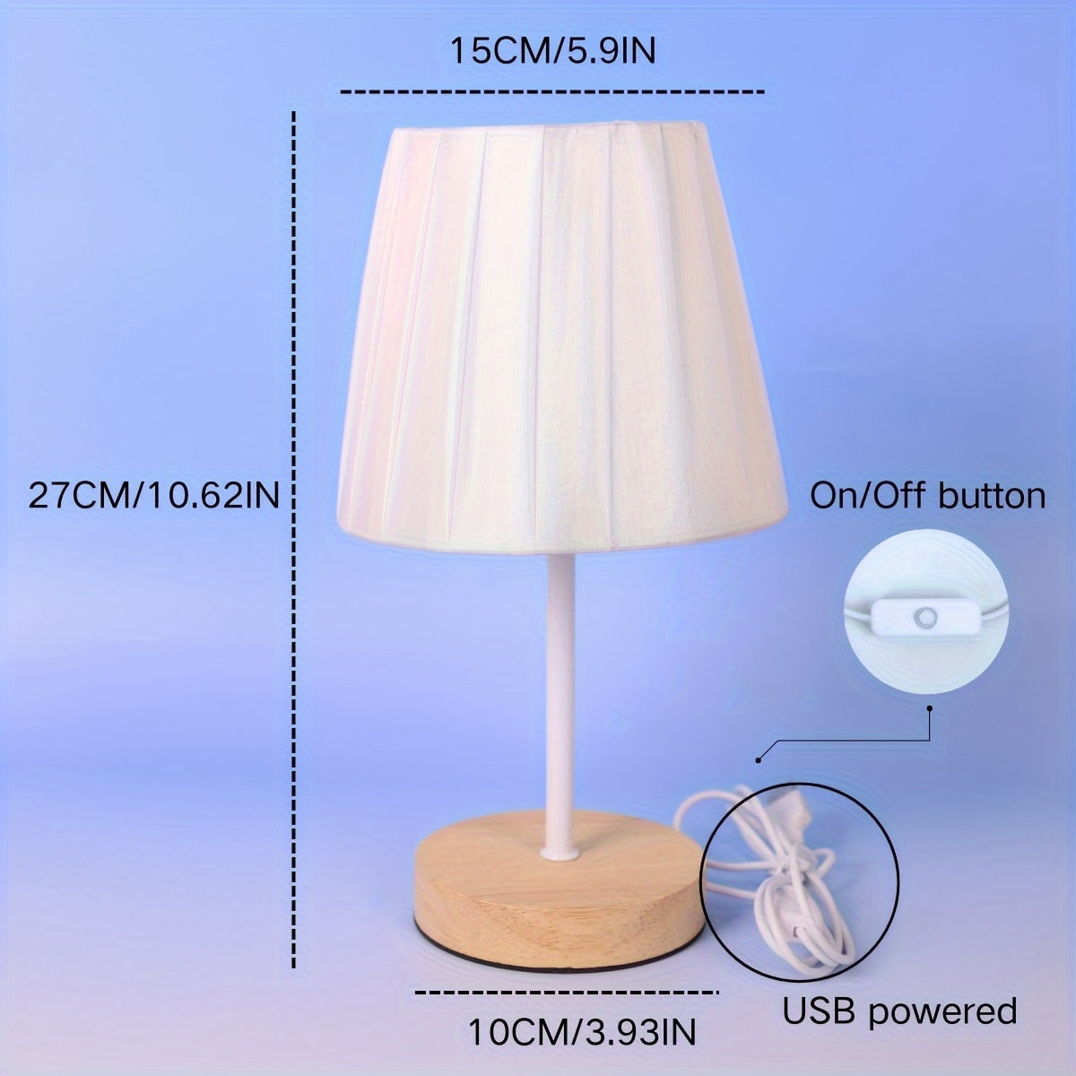NordicLume - Elegant Trä Bordslampa med USB