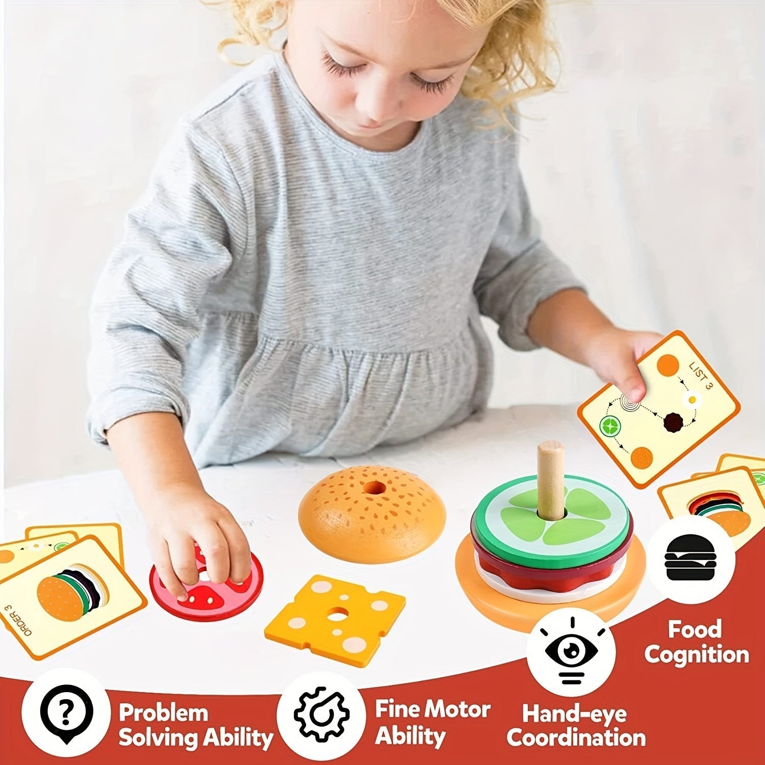 BurgerBuilders - Creative Montessori Stacking Toy