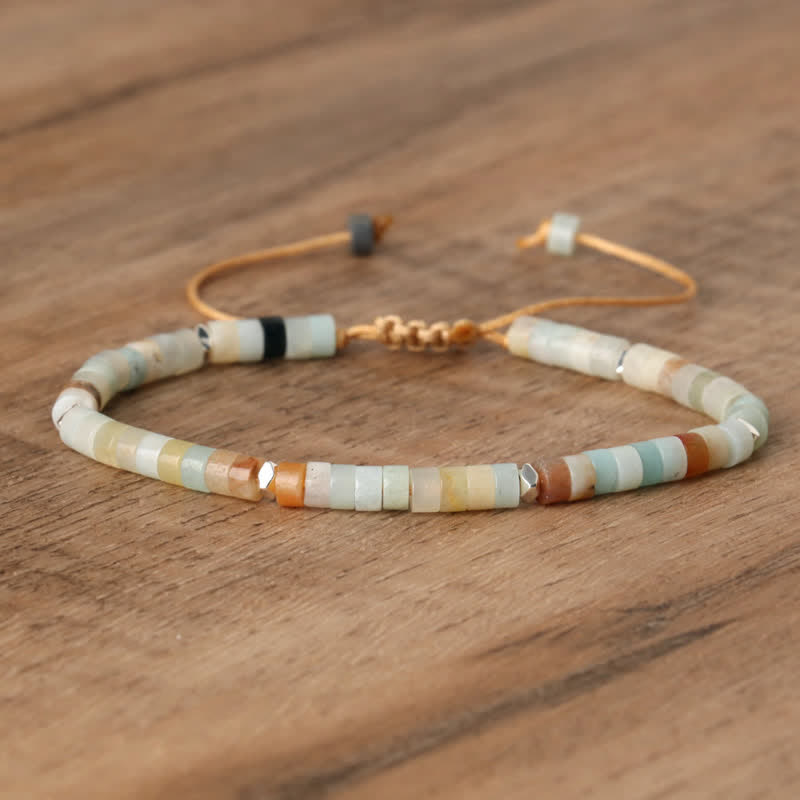 Elegant Braided Bracelet with 2.4 mm Natural Stones - Seraphina Edition 