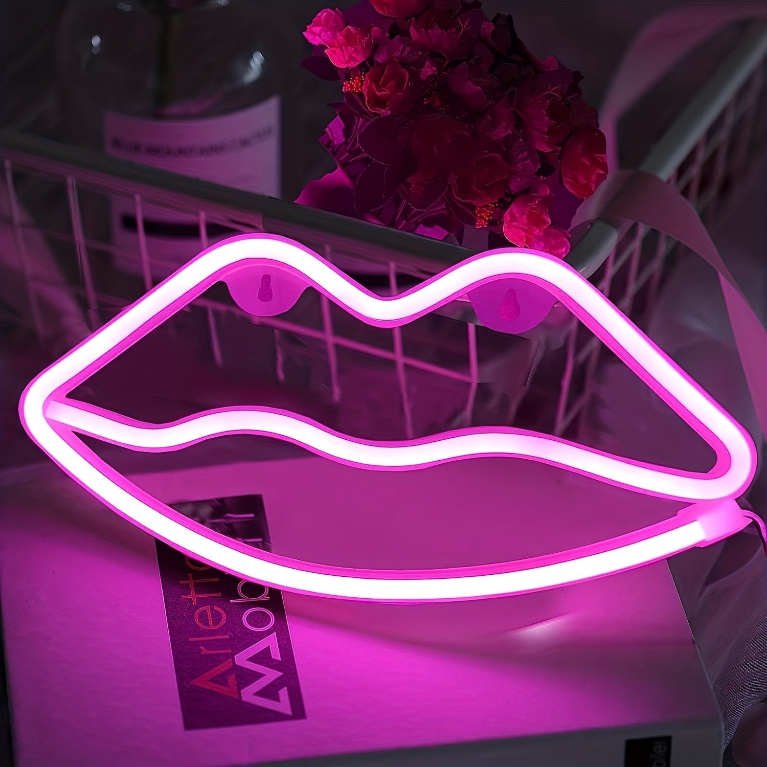 GlowLips - Neon Pink LED Wall Lamp for Valentine's Day