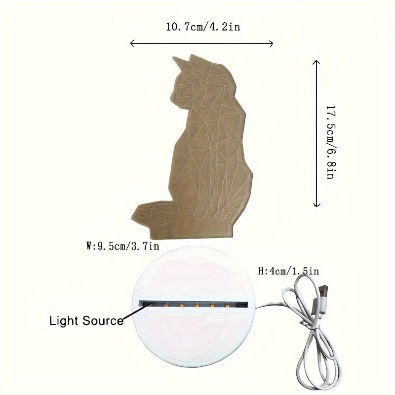 CatGlow Lamp - Modern 3D USB Night Light