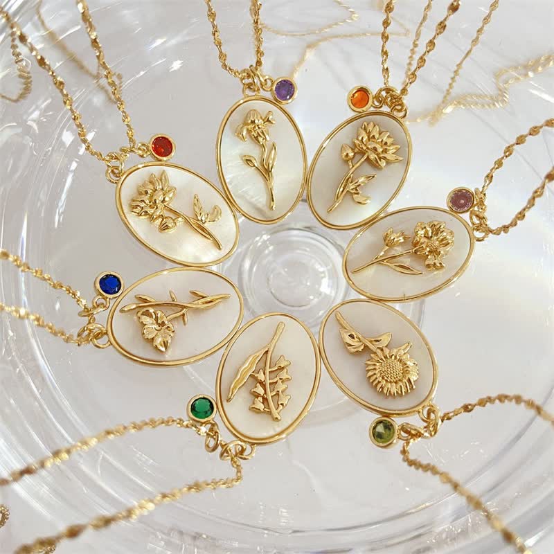 Aurora Birthstone and Birth Flower Necklace – A Personal Jewelry for My Loved Ones