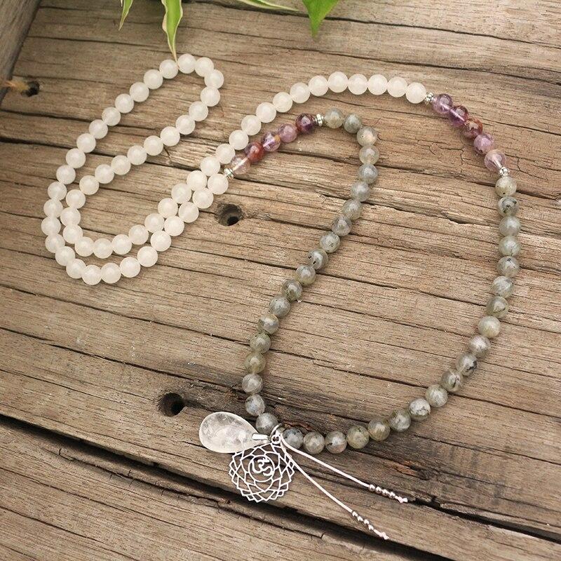 Seraphine Mala – Labradorite, Jade &amp; Amethyst Gemstones