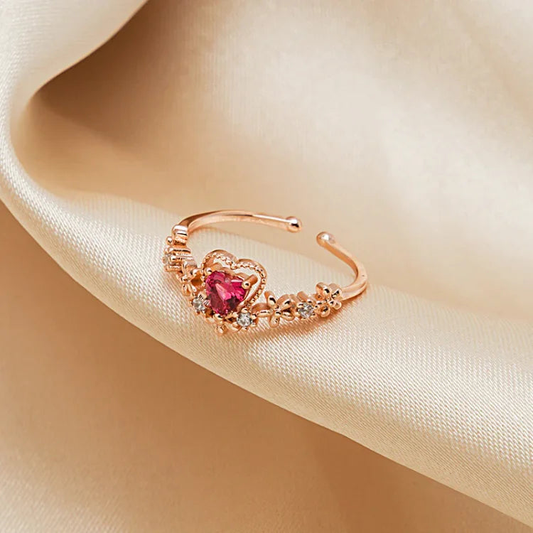 Scarlett Red Crystal Love Ring - A Radiant Symbol of Passion