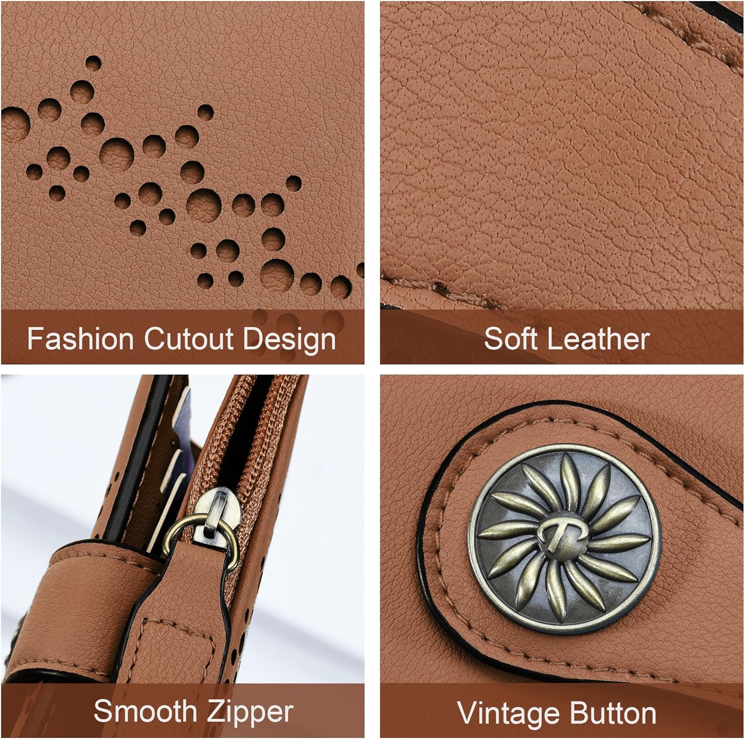 ClaireSlim – Elegant RFID Women's Wallet with Zipper