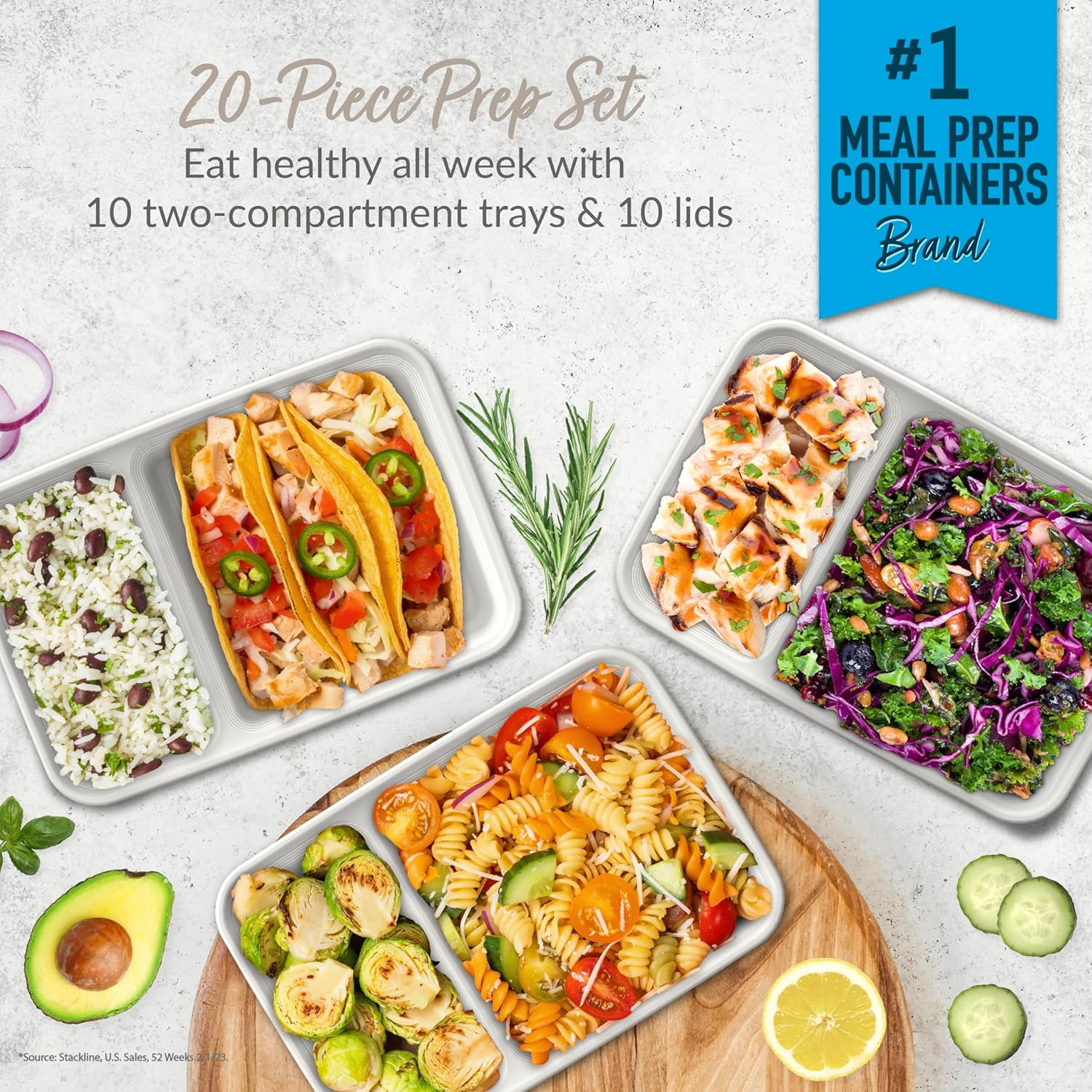 EcoBox - Sustainable 2-Compartment Food Container Set