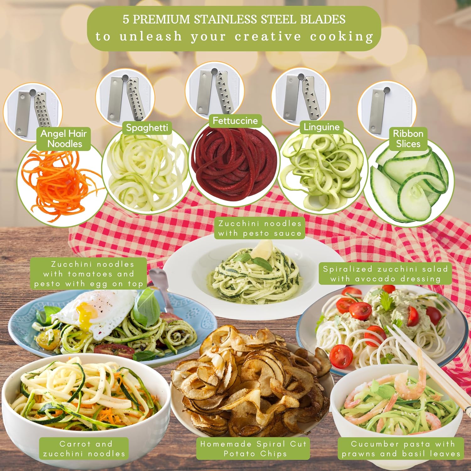 SpiralSlice – 5-piece Robust Vegetable Cutter