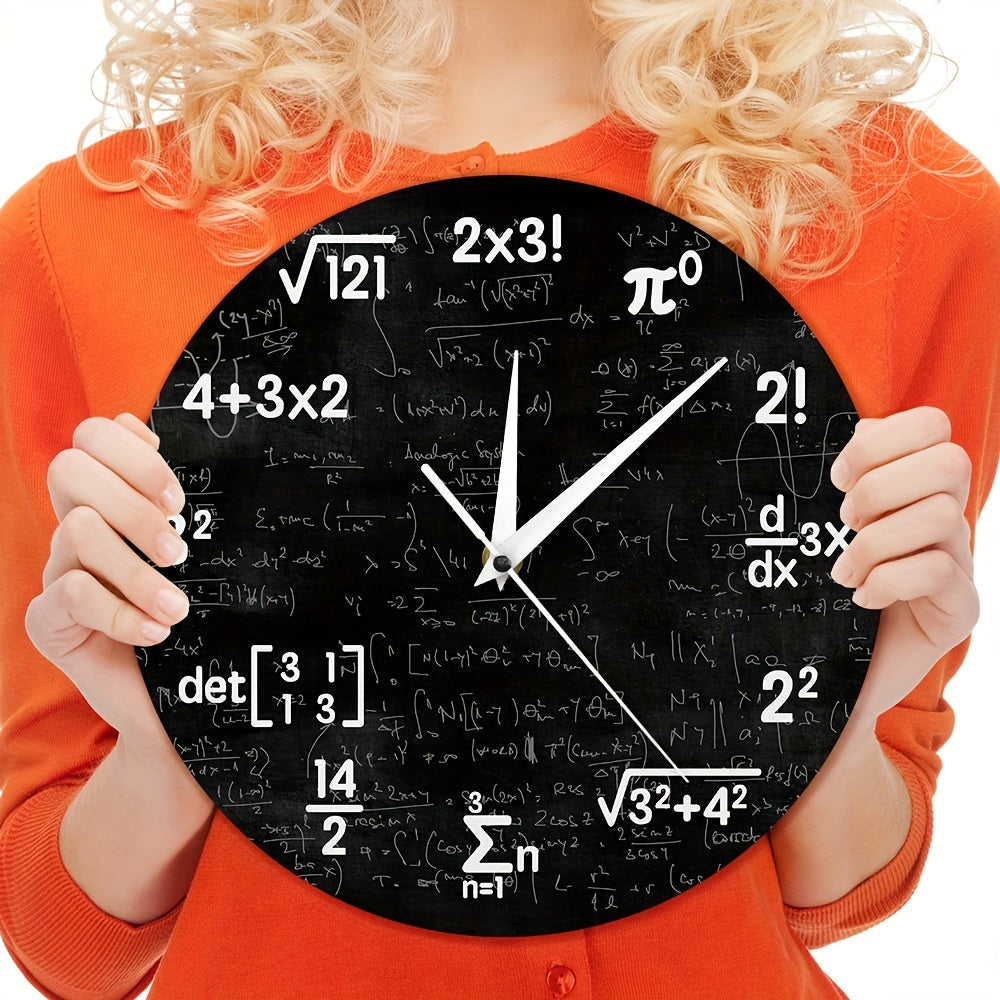 Math Mirror Clock - Modern Acrylic Wall Clock with Formulas