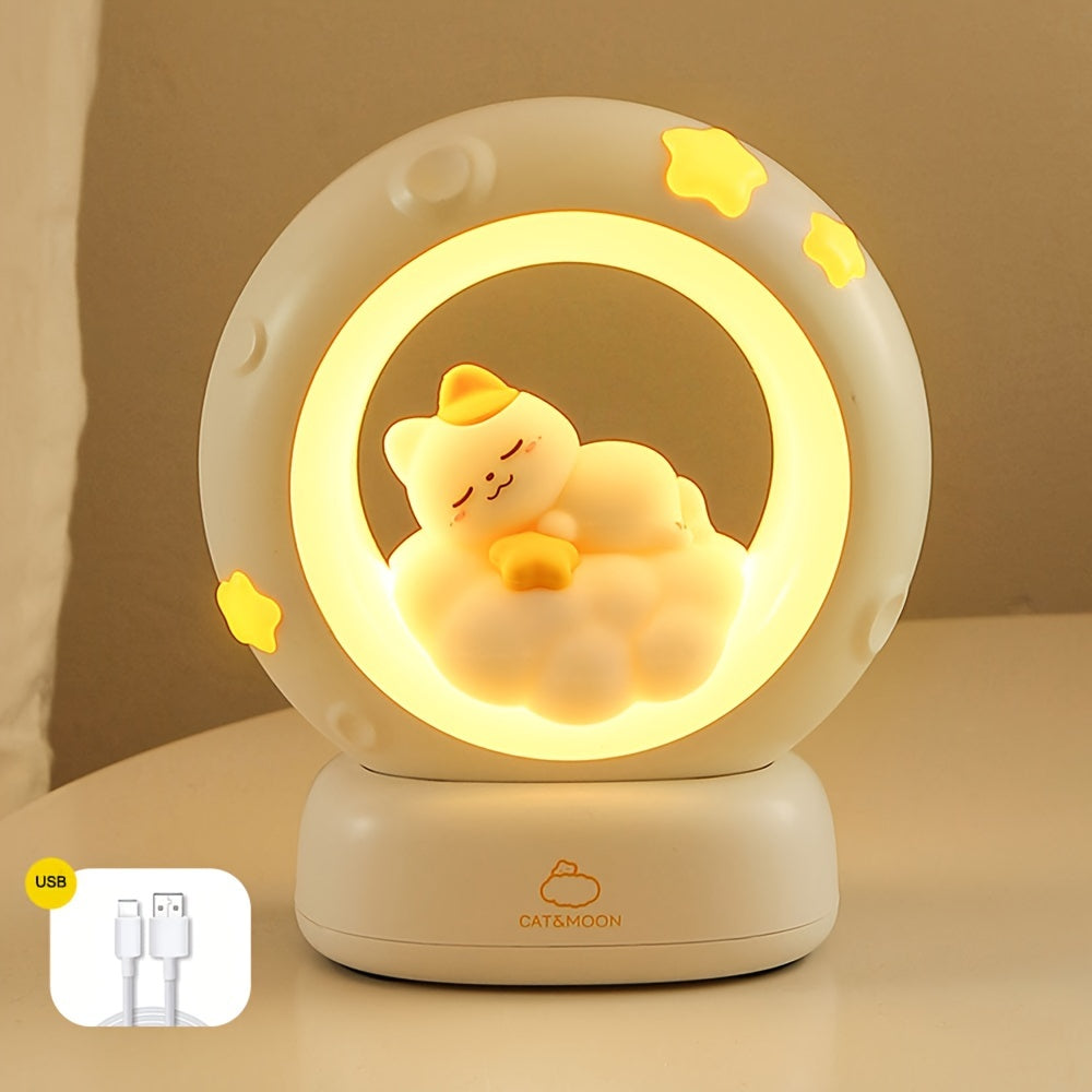 SleepyCat Lamp - Dimmable USB Cat Night Light