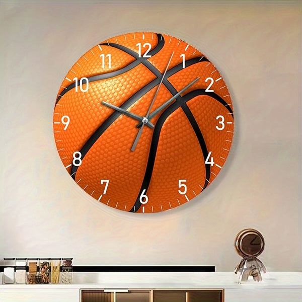HoopsTime Klocka - Design Basketboll Väggklocka