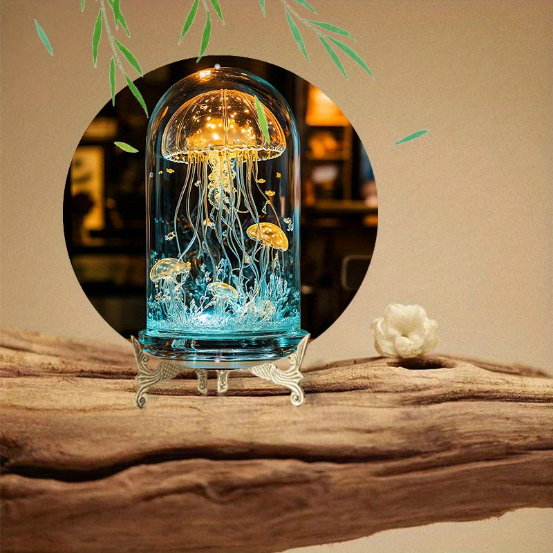 CrystalJelly – Konstnärlig Glaskrabba Lampa