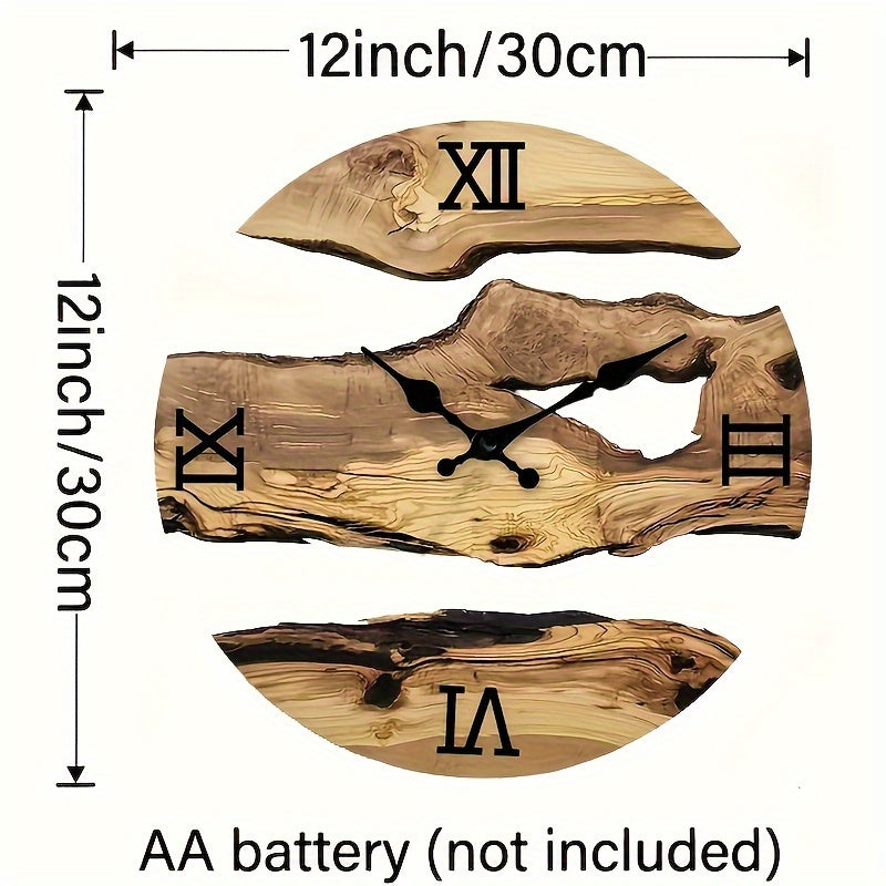 RustiqueClock – Natural Acrylic Wall Clock with Wood Look