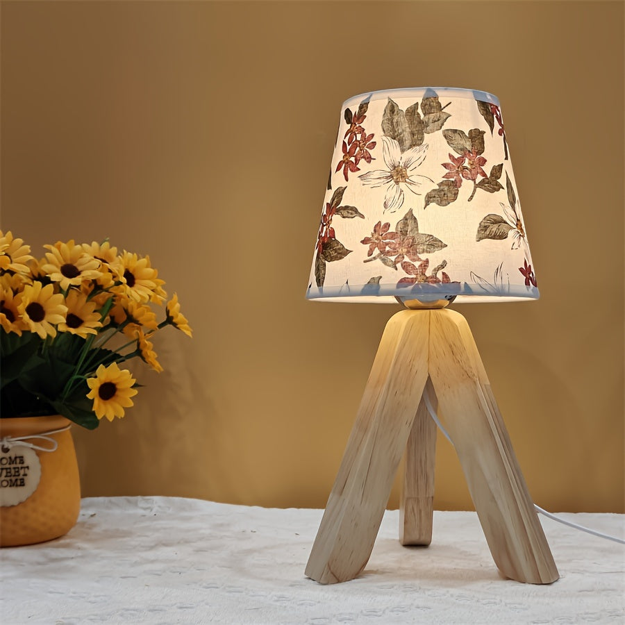 FloralGlow Lamp - Elegant LED Table Lamp with Wood