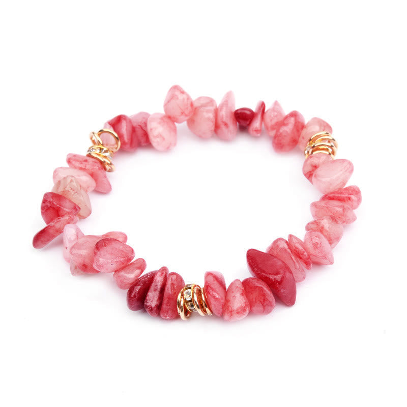 Elegant Celine Armband av Natursten och Kristallpärlor