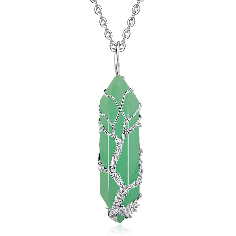Elegant Tree of Life Gemstone Necklace with Sparkling Crystals - Elara 