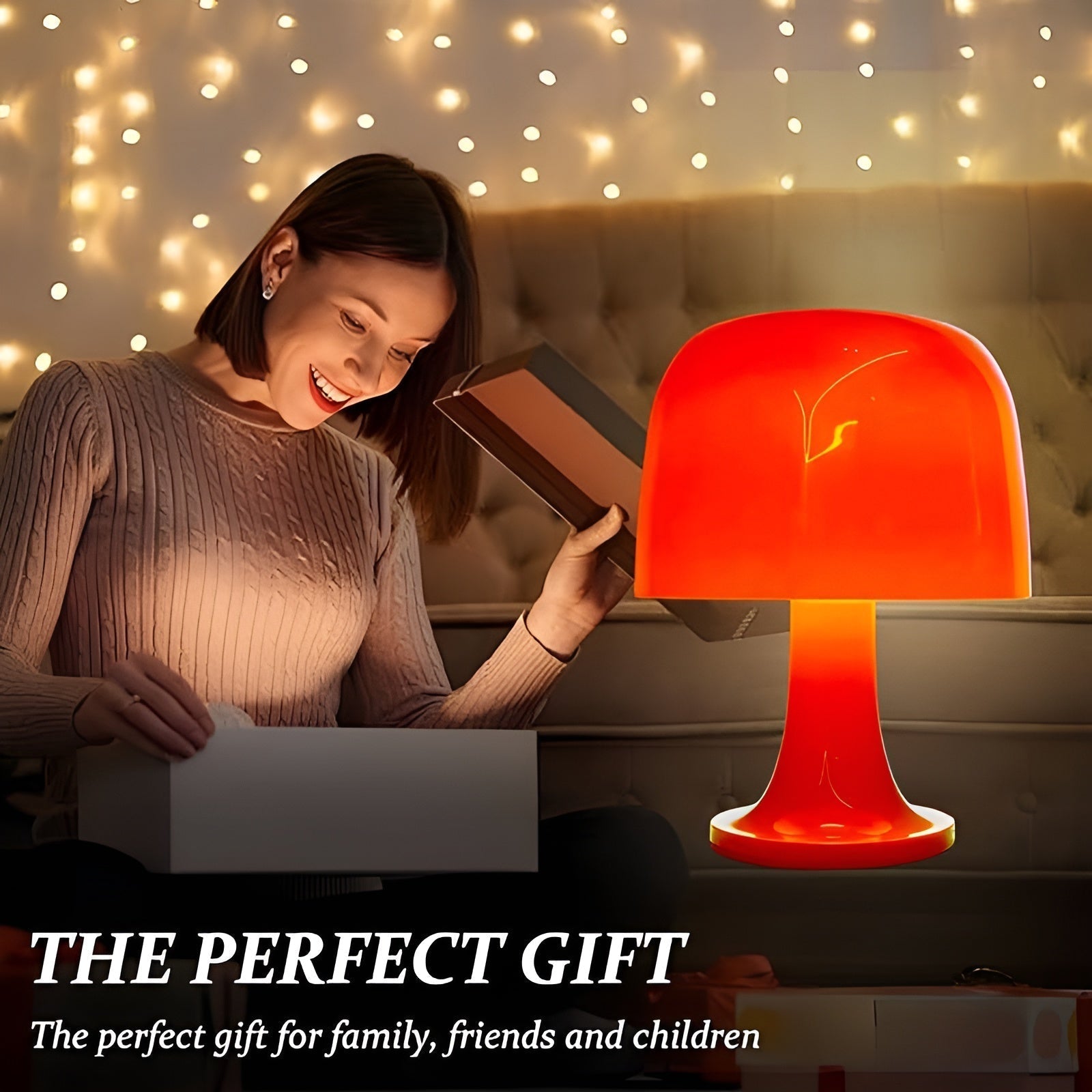 Stylish Vintage Mushroom Lamp - with Dimmable LED &amp; USB Power Supply 
