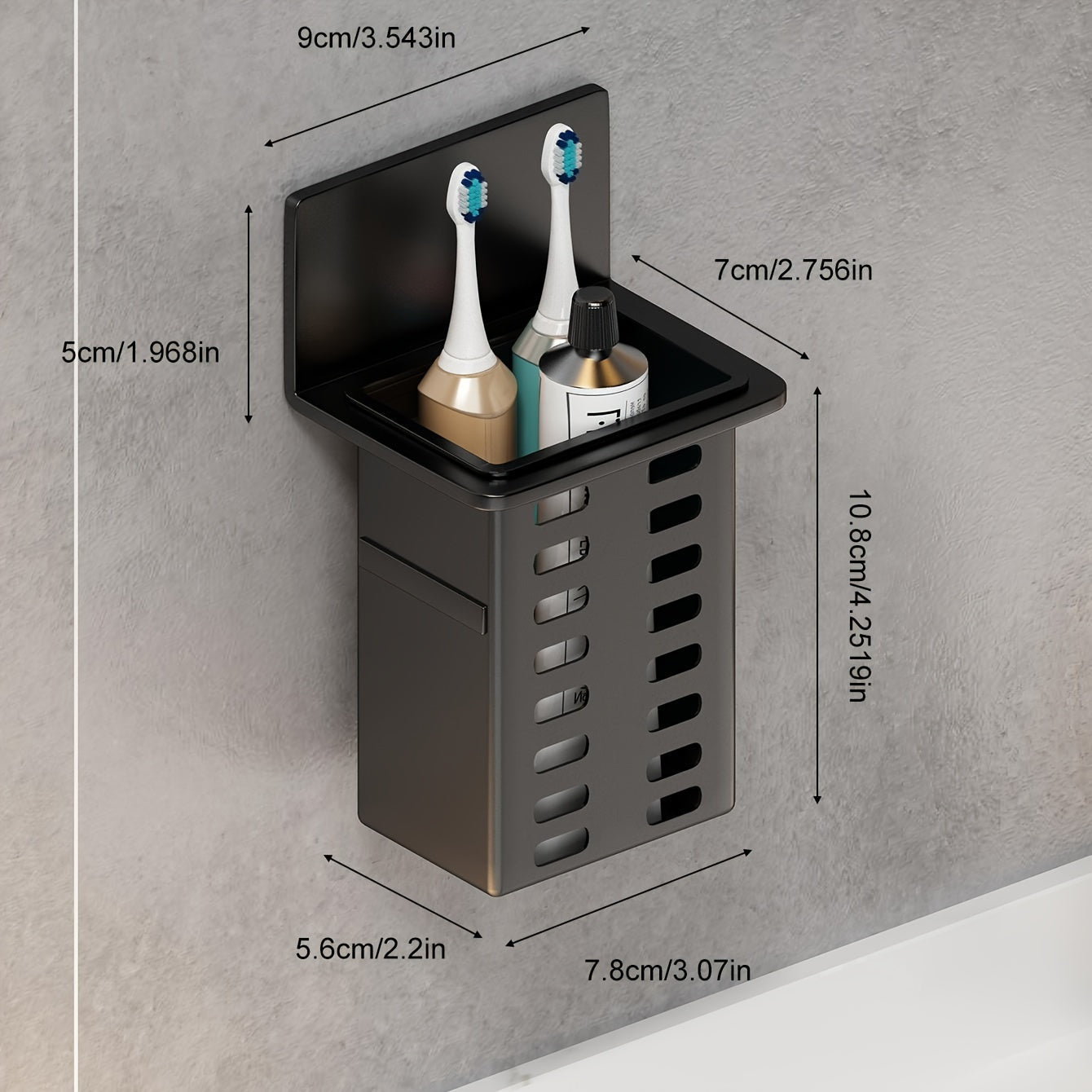 ChicStore - Black Wireless Wall Storage for Beauty Products
