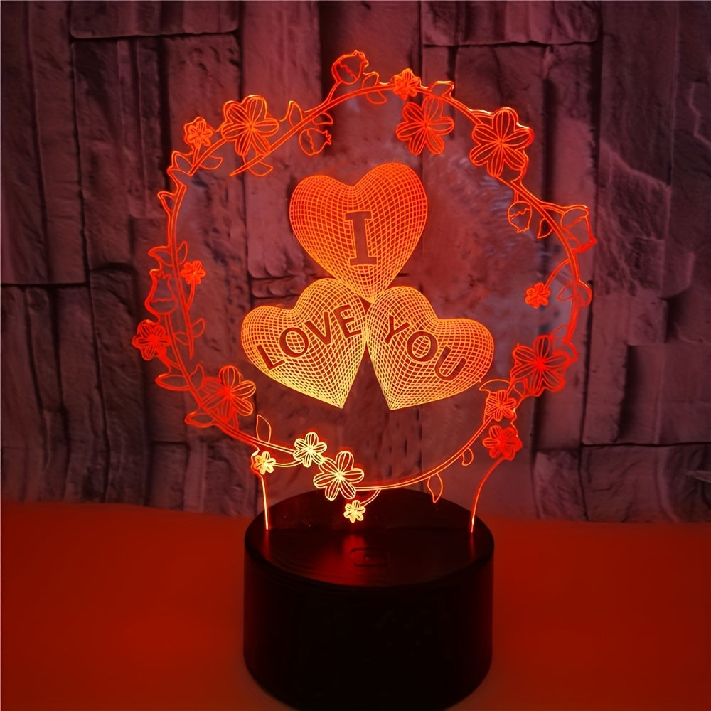 IllusionGlow - 3D Love Heart Night Light