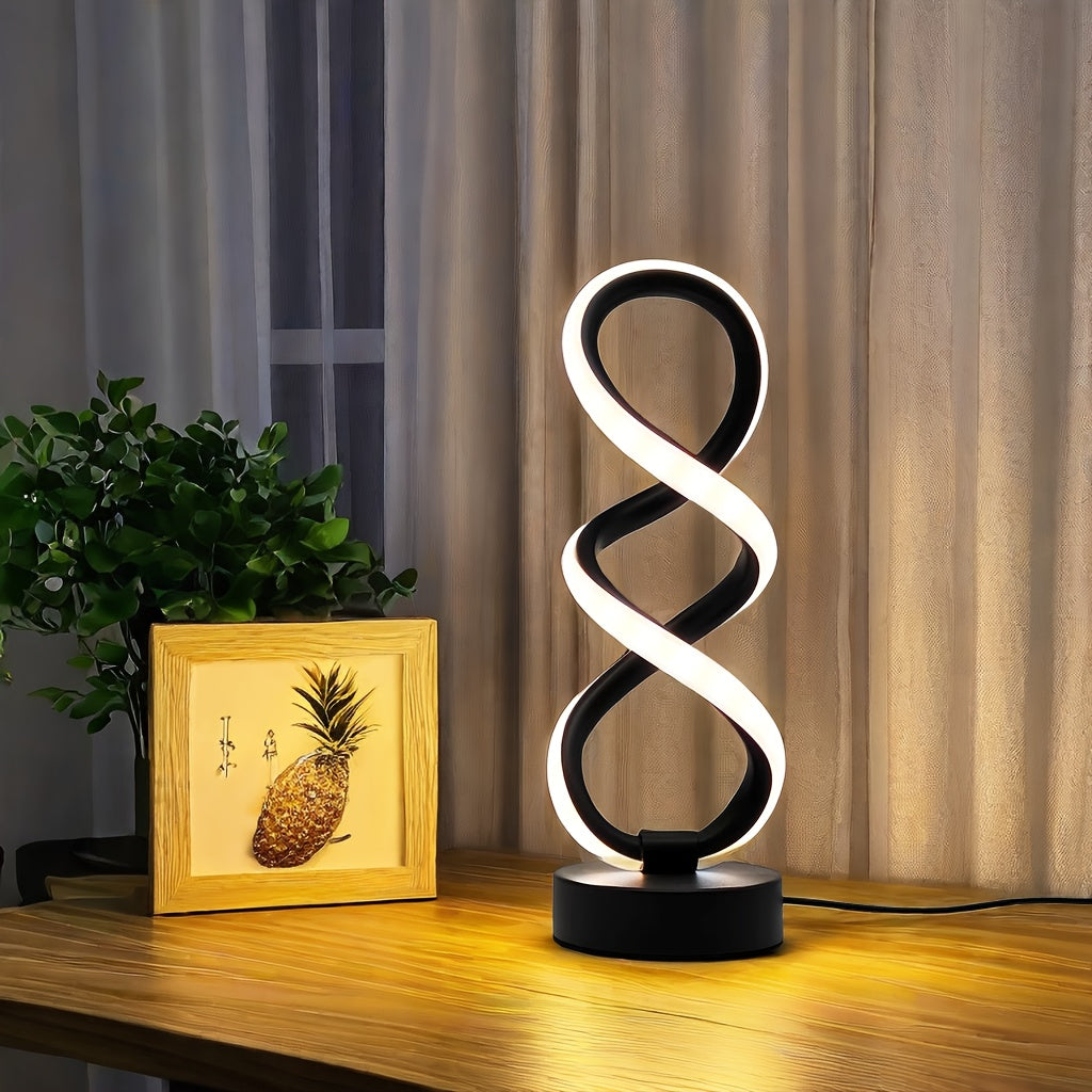 SpiraLux - Elegant Spiral Table Lamp with Color Choice