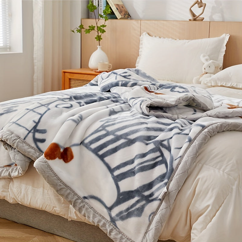 CozyCartoon Fleece Blanket - Soft and Happy