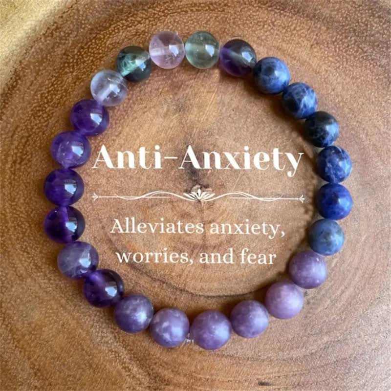 Aurora Anti-Anxiety Bracelet with Amethyst, Lepidolite and Lazurite