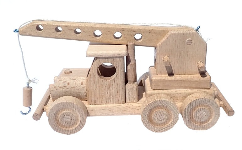 WoodCrane Toy - Handy Wooden Crane with Lifting Arm
