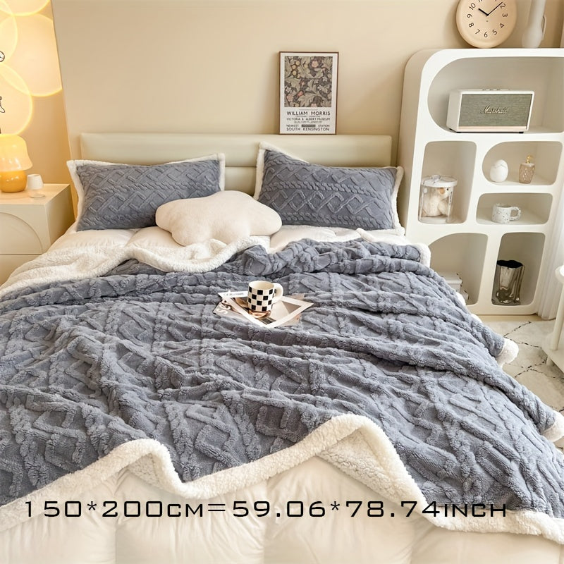 Vintage Luxe Double-Sided Fleece Throw - Winter Essential