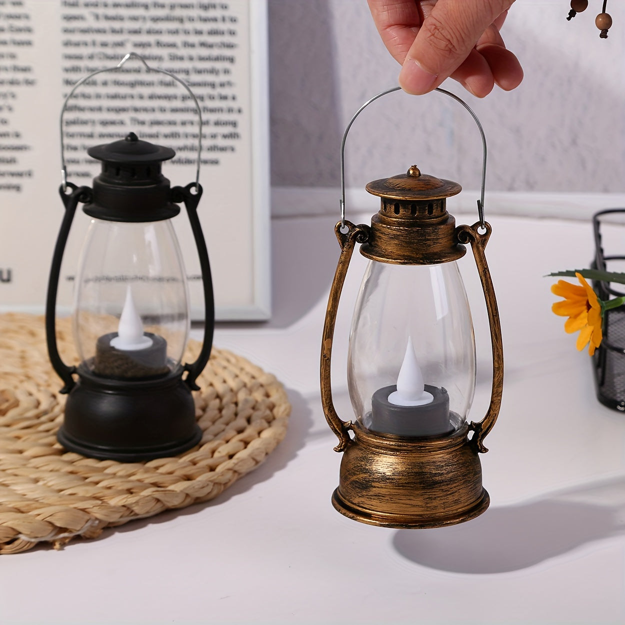 NostalgiskGlöd - LED Kerosinlampa med Gul Flamme
