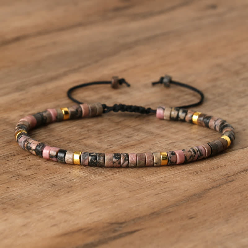 Elegant Braided Bracelet with 2.4 mm Natural Stones - Seraphina Edition 