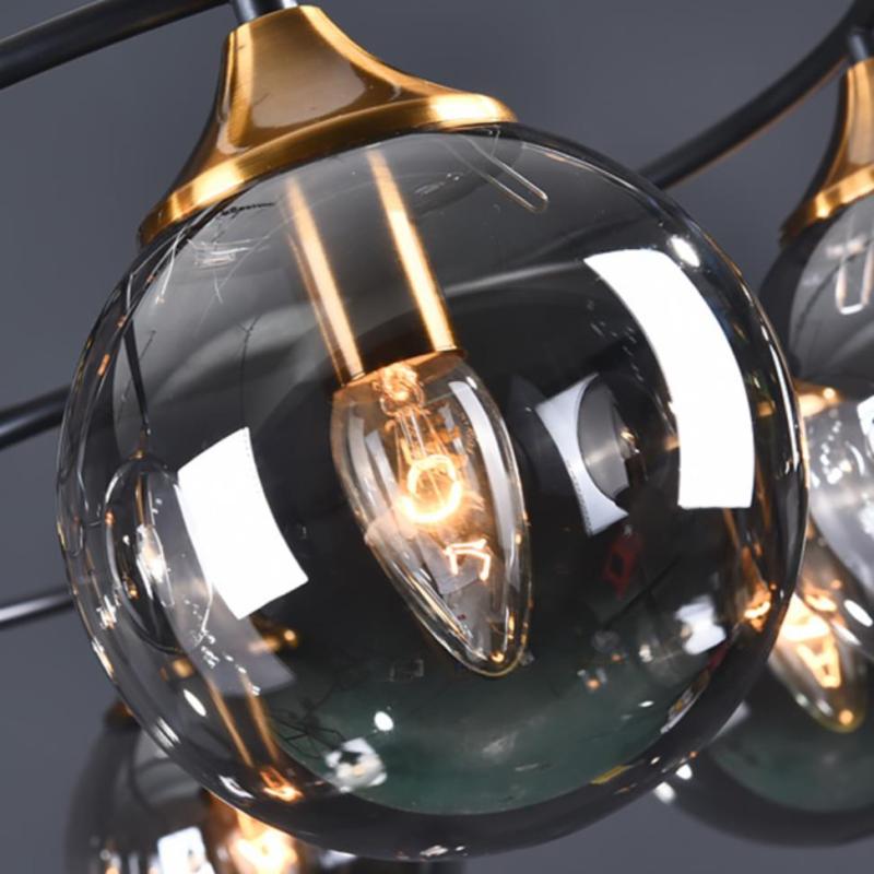 ValentinaLuxe - Elegant Round Chandeliers Made of Smoked Glass