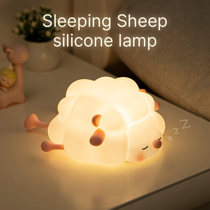 SheepGlow - Rosa LED Nattlampa med USB Laddningsfunktion