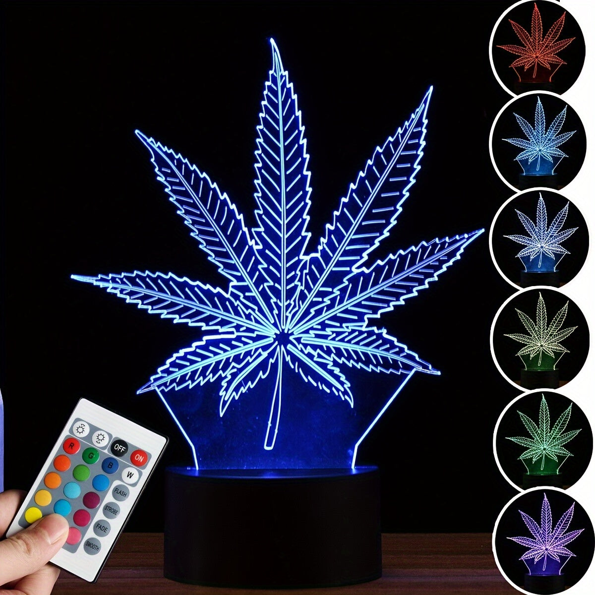 HempGlow - 3D Acrylic Table Lamp Night Light