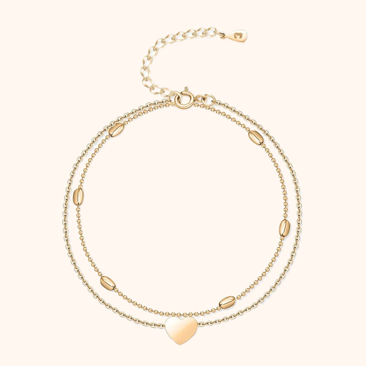 Chic Fiora Enchantment Anklet with Heart Pendant