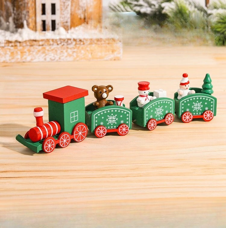 NoelExpress Wooden Christmas Train - Beautiful Wooden Christmas Train Decoration