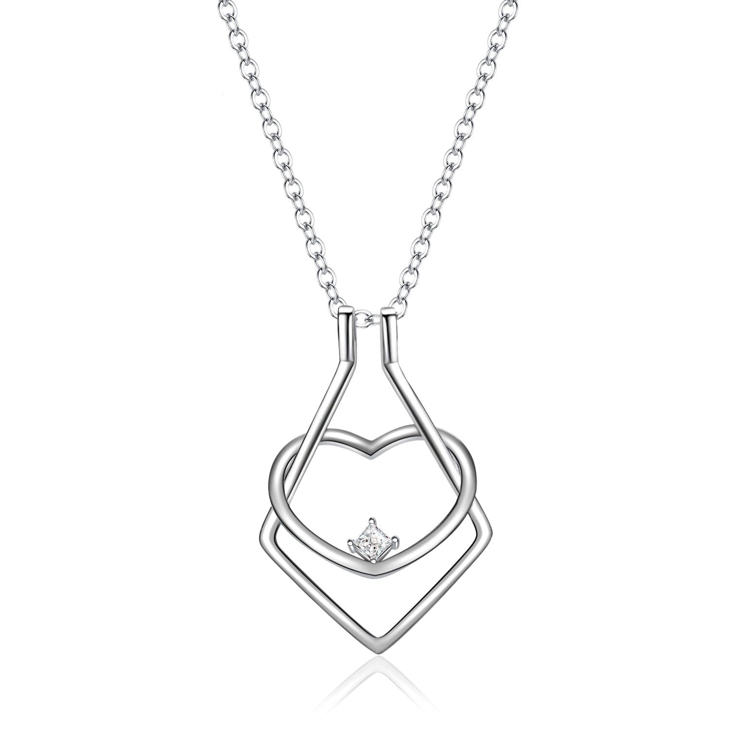 Amelina Heart Necklace with Ring Holder – Elegance in Full Bloom