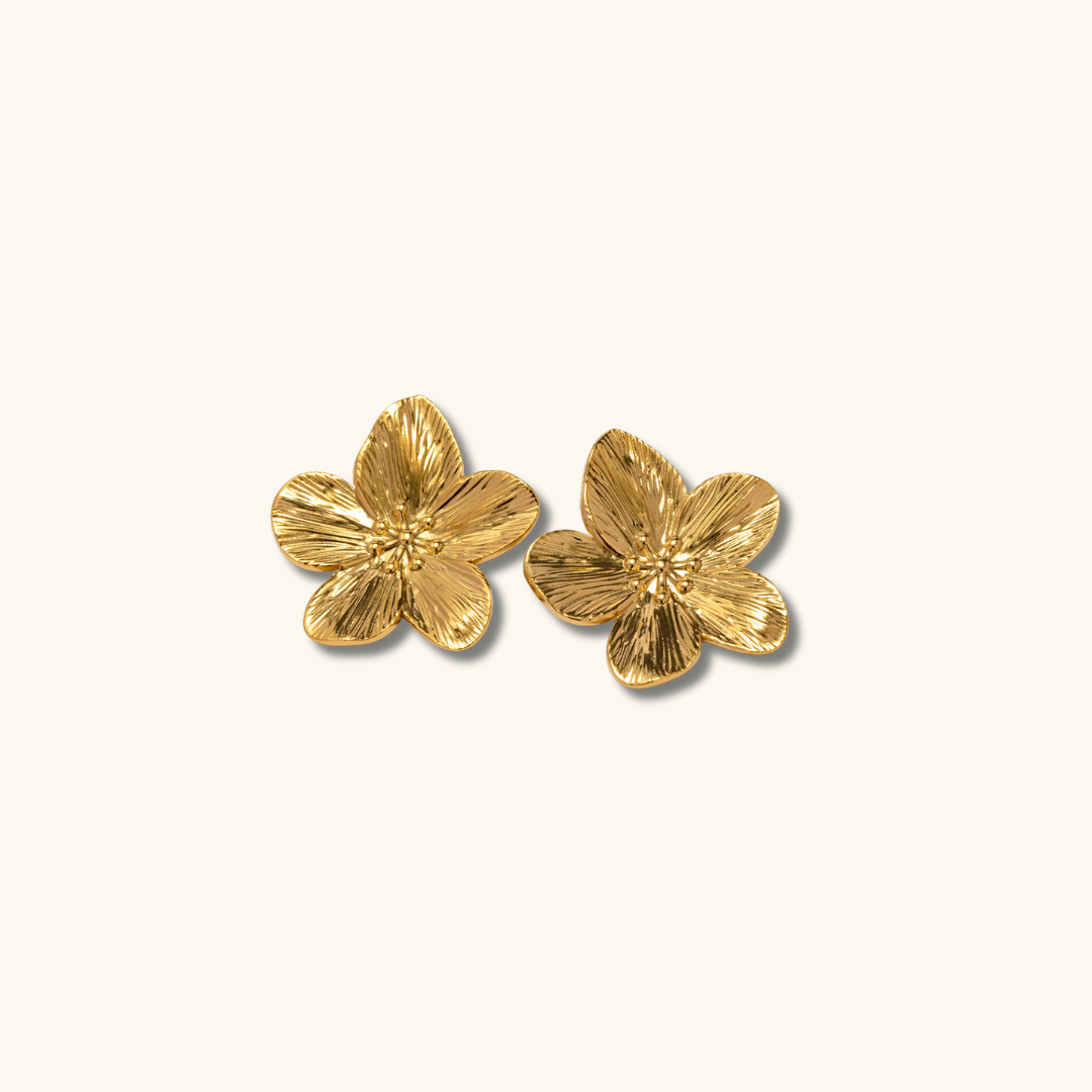 Elara Earrings - Elegant Flower Design in Gold
