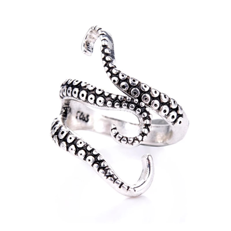 Adjustable Silver Tentacle Ring - Lotte 