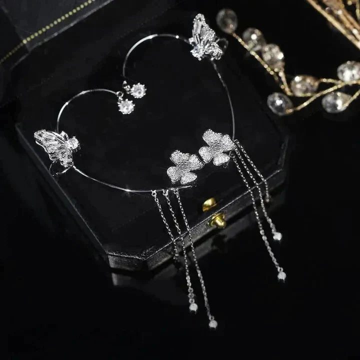 Beautiful Butterfly Earrings with Cuffs
