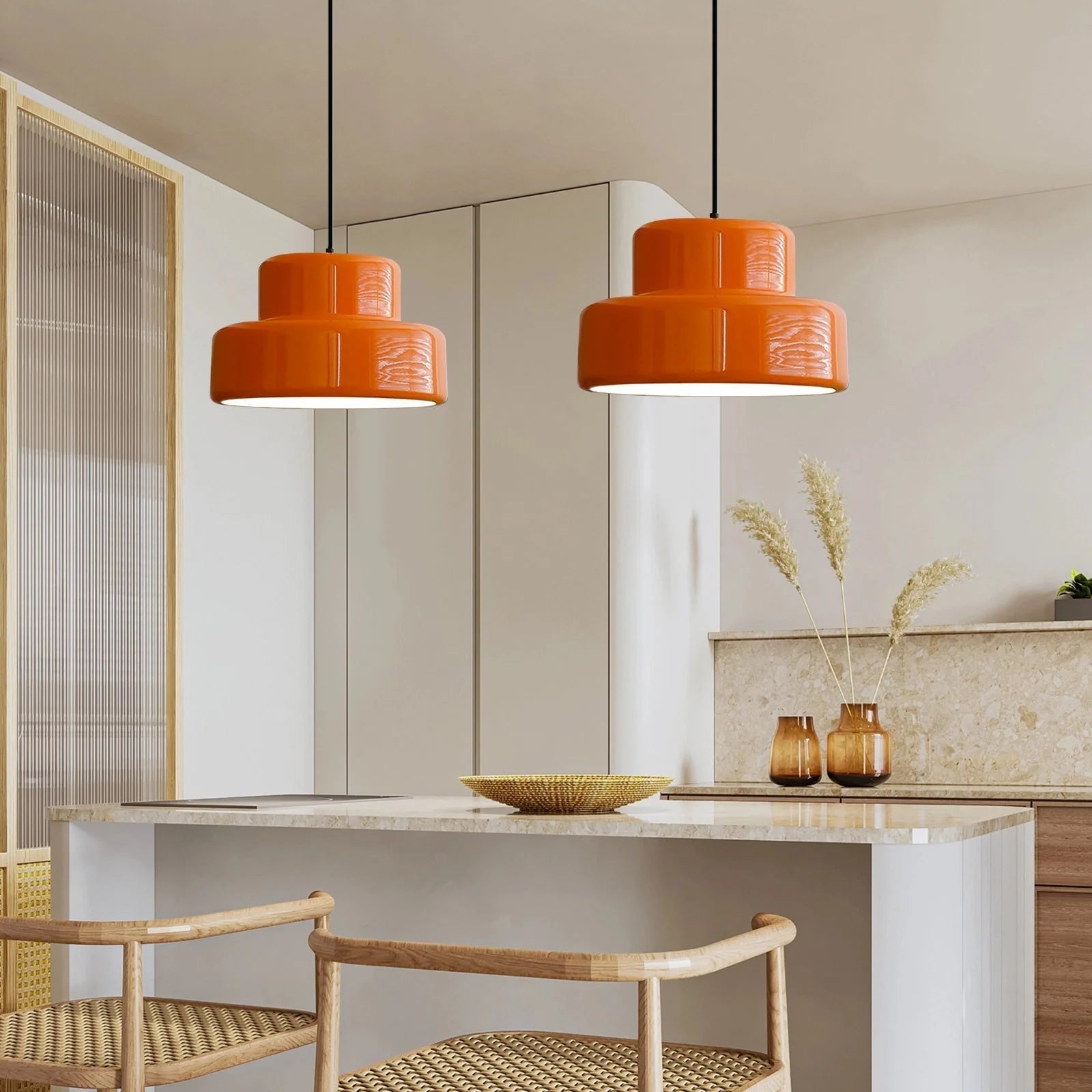 Bauhaus Glow Light - Captivating Orange Ceiling Lamp for Dining Rooms