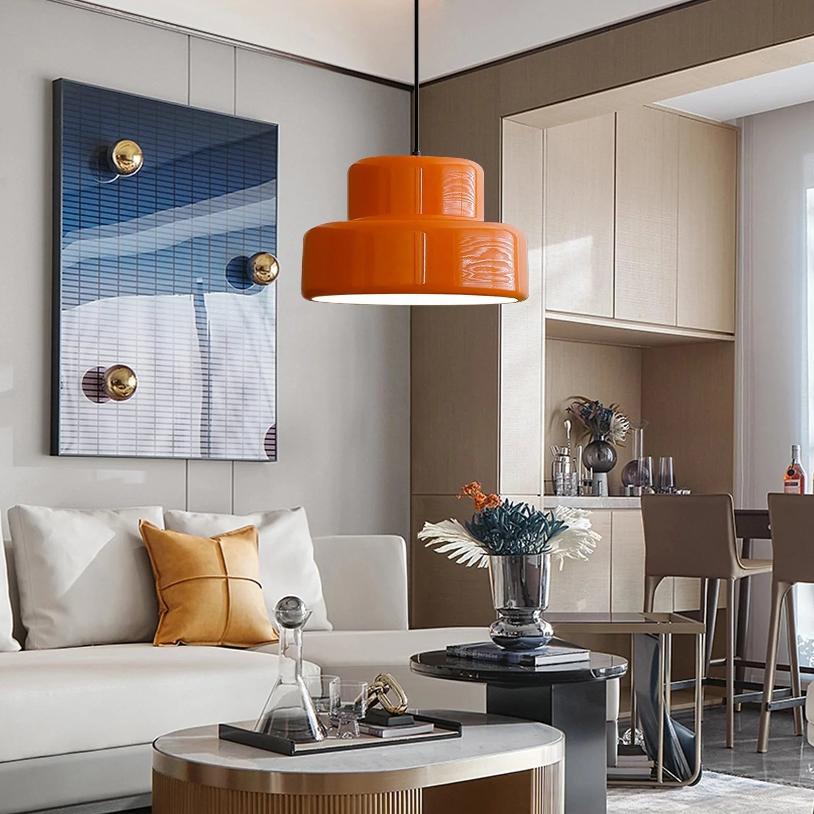 Bauhaus Glow Light - Captivating Orange Ceiling Lamp for Dining Rooms