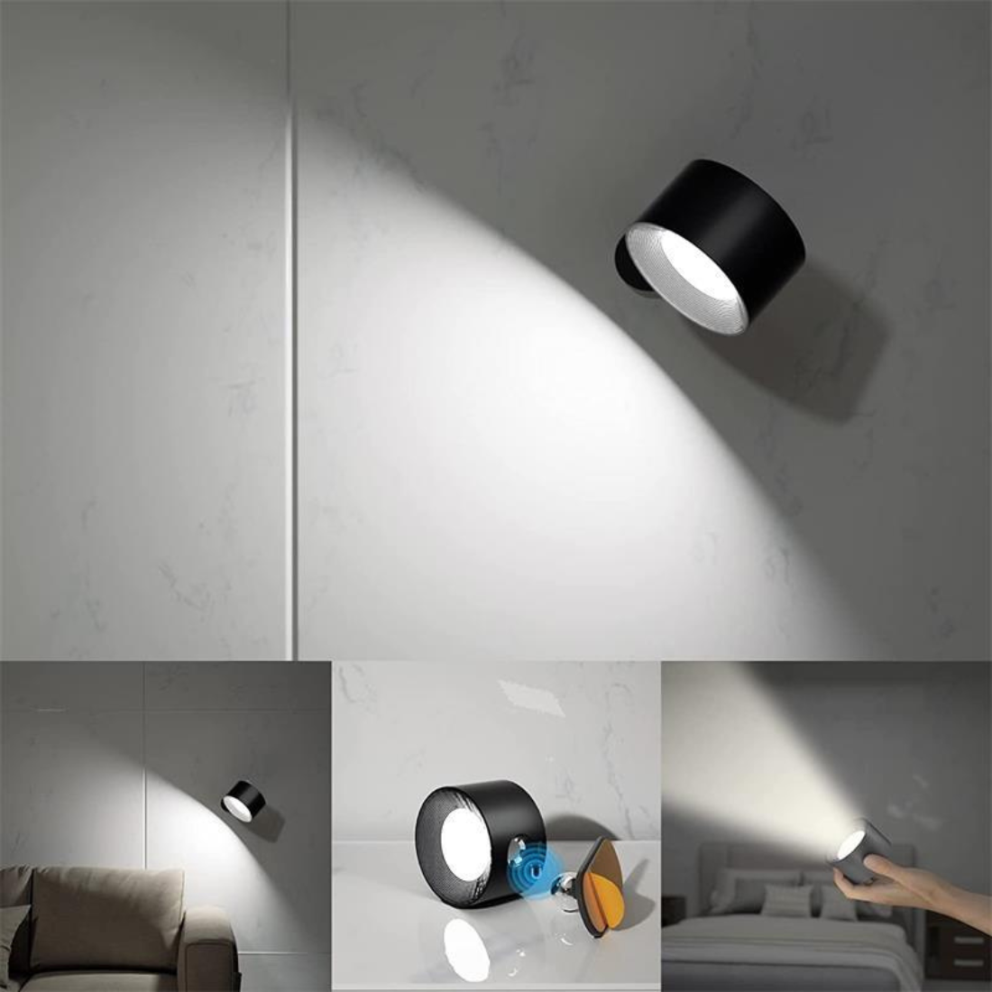 FlexiLamp - Trådlös 360° Vägglampa med Uppladdningsbart LED