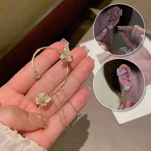 Beautiful Butterfly Earrings with Cuffs
