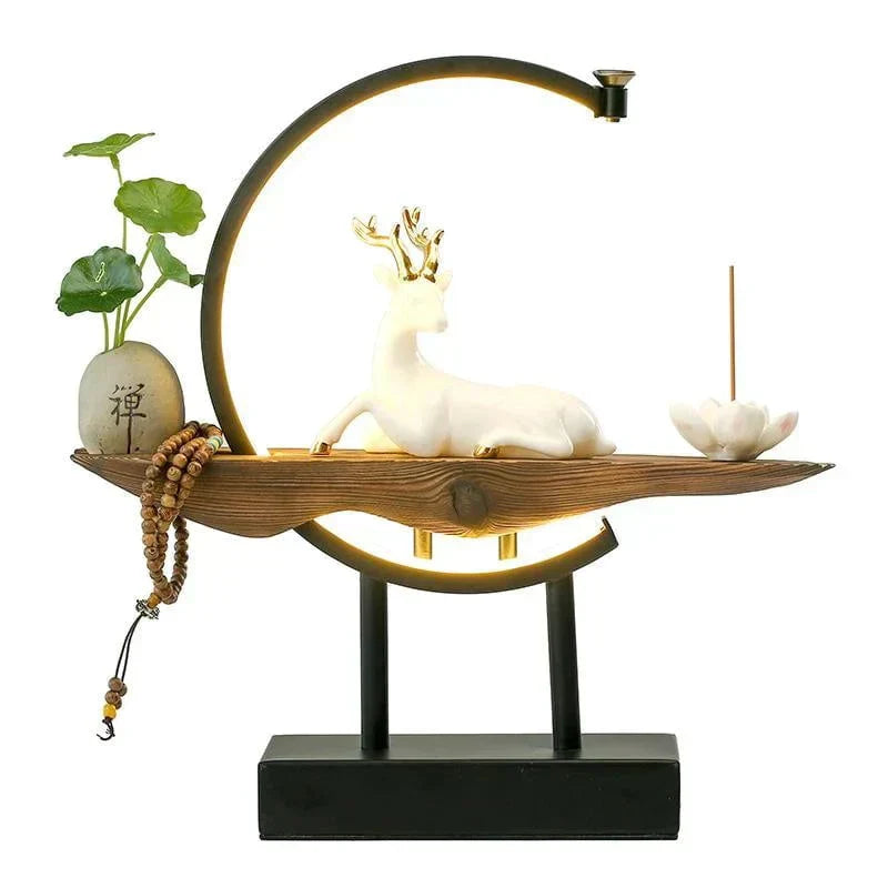 SereneStag - Elegant White Deer Incense Lamp