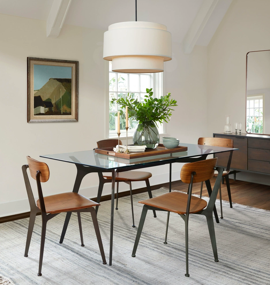 EleganceLuxe Lamp – Beige Linen Bauhaus Ceiling Lamp