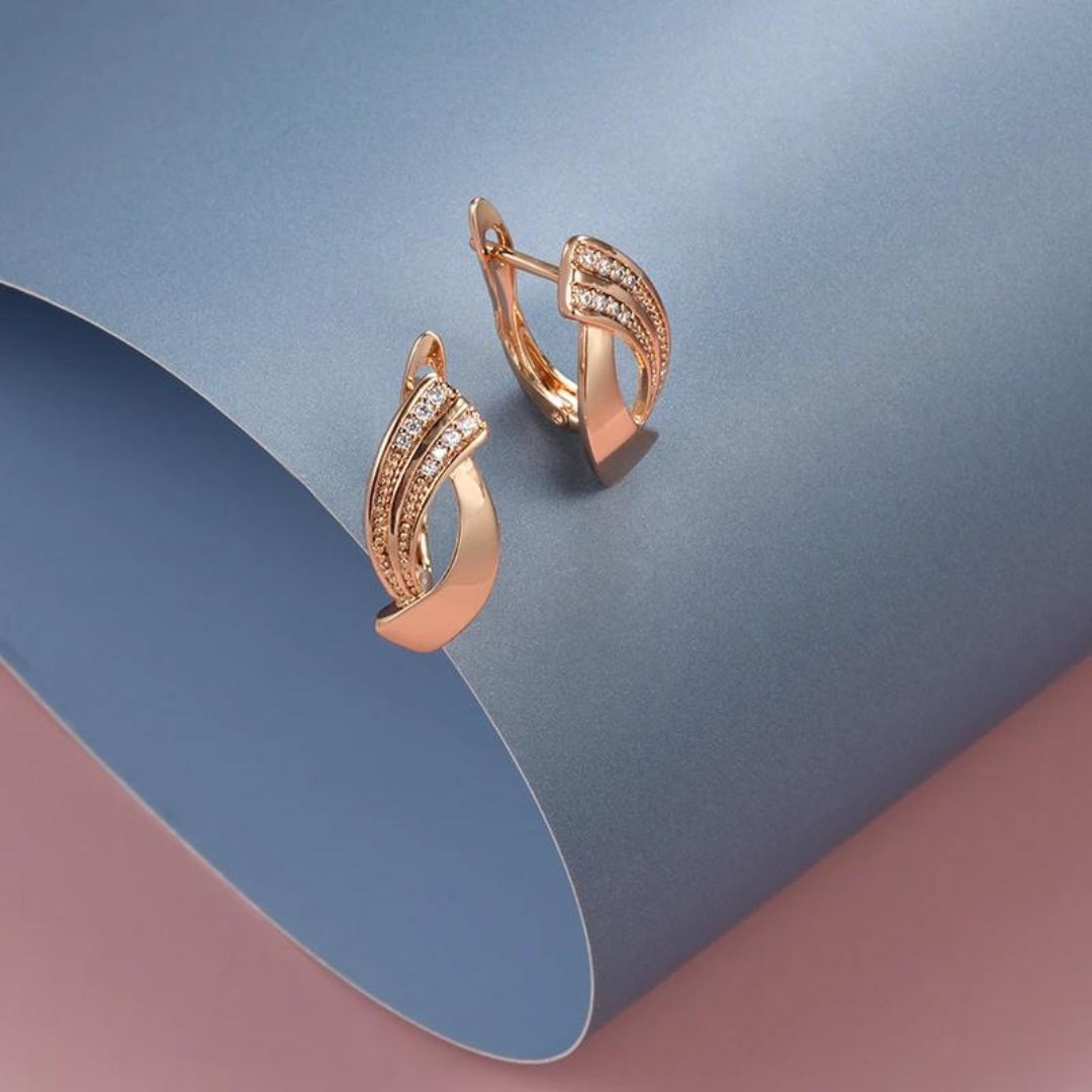 Elegant Sophie Rose Gold Earrings with Sparkling Zirconia