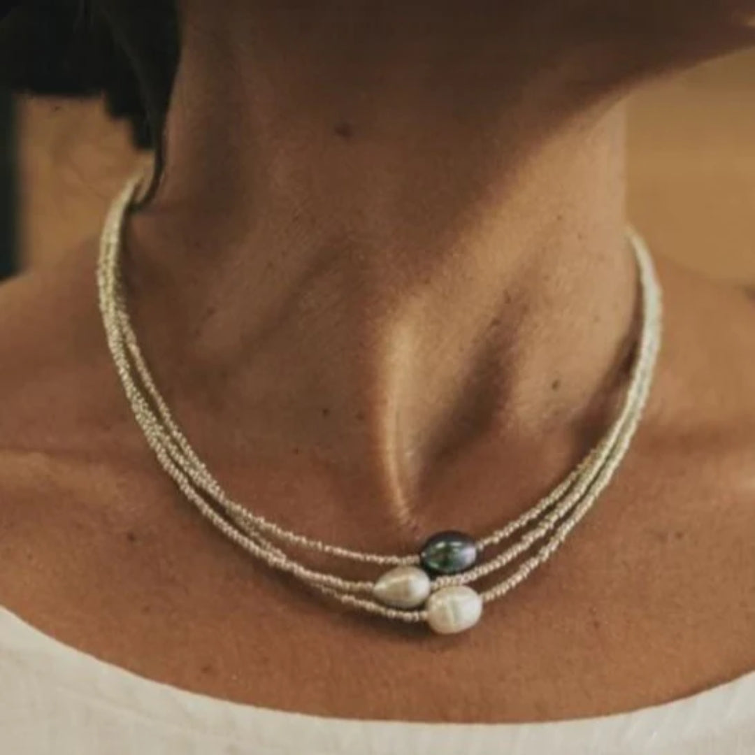 Elegant Vintage Natural Pearl Necklace - Elara