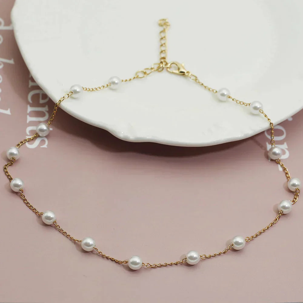 Luxe Gold Pearl Necklace - Marilena Elegans