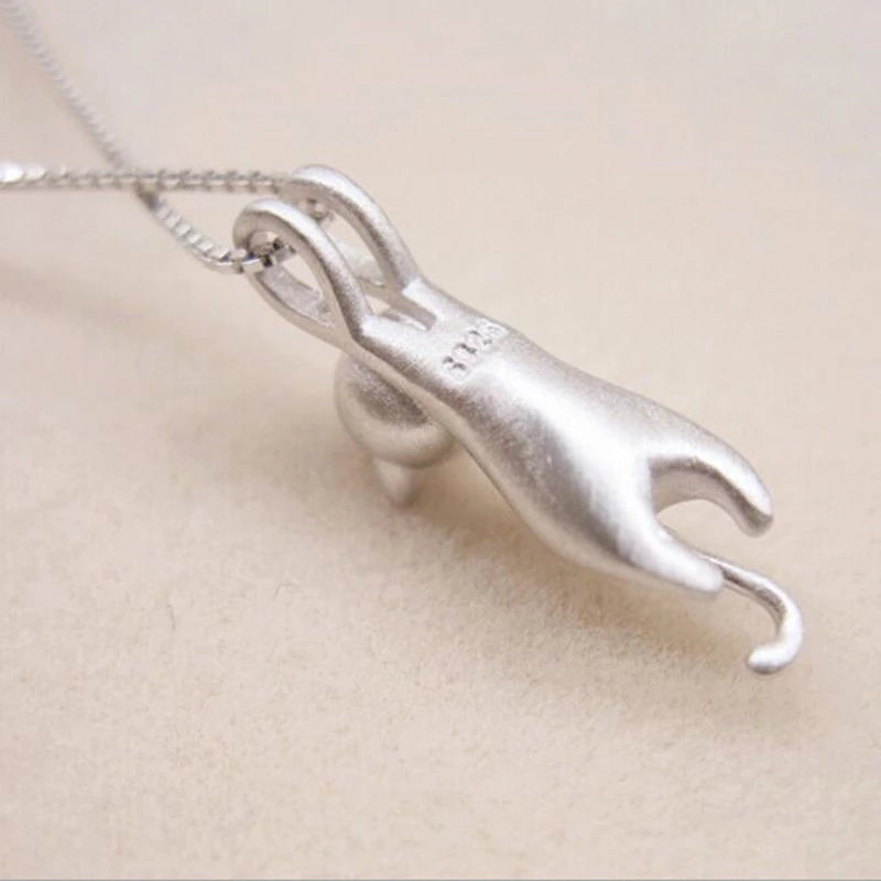 Enchanting Kitty Necklace in 925 Sterling Silver - Mia 